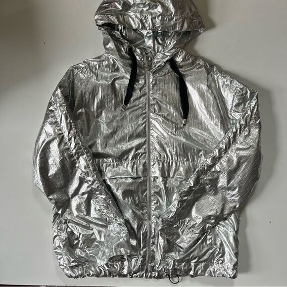 MAJE BOOMER METALLIC WINDBREAKER JACKET IN MULTI 38 - Picture 5 of 15